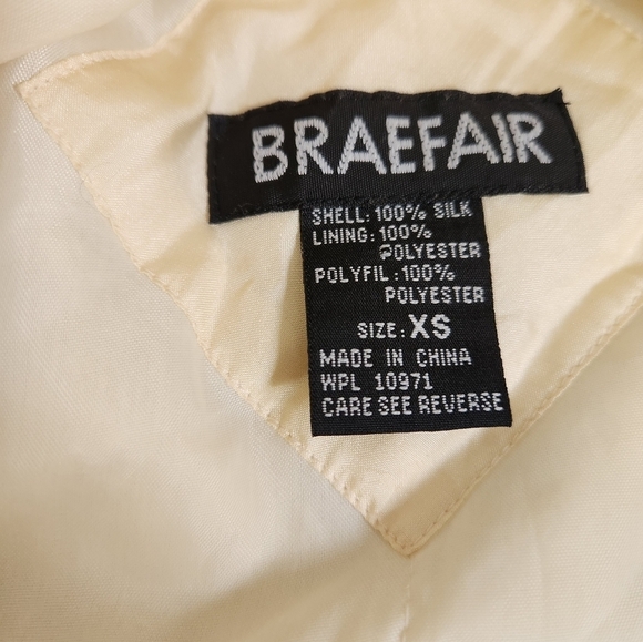 BRAEFAIR Cream Jacket Vintage XS Silk Aztec Design Soft Lightweight Artsy Animal - Picture 5 of 15